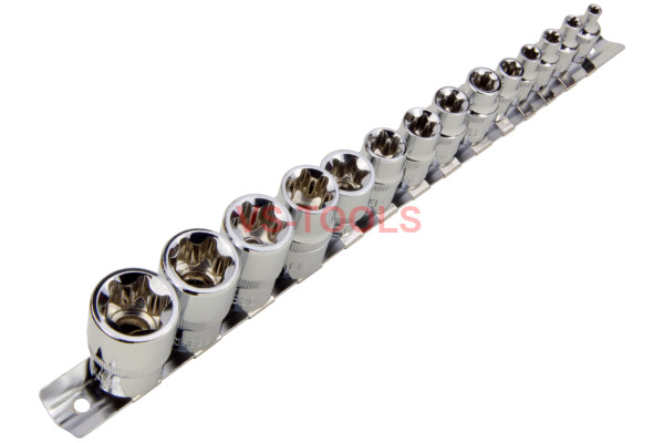 Selta/Force 14pc E-Star Female Torx Socket Set (E4-E24) - 1/4, 3/8, 1/2 Inch Drives - Cr-V